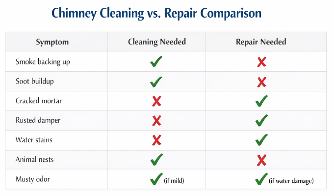 Chimney Cleaning VS Repair
