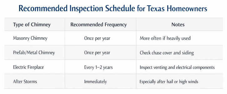 Recommended Inspection Schedule for Texas Homeowners
